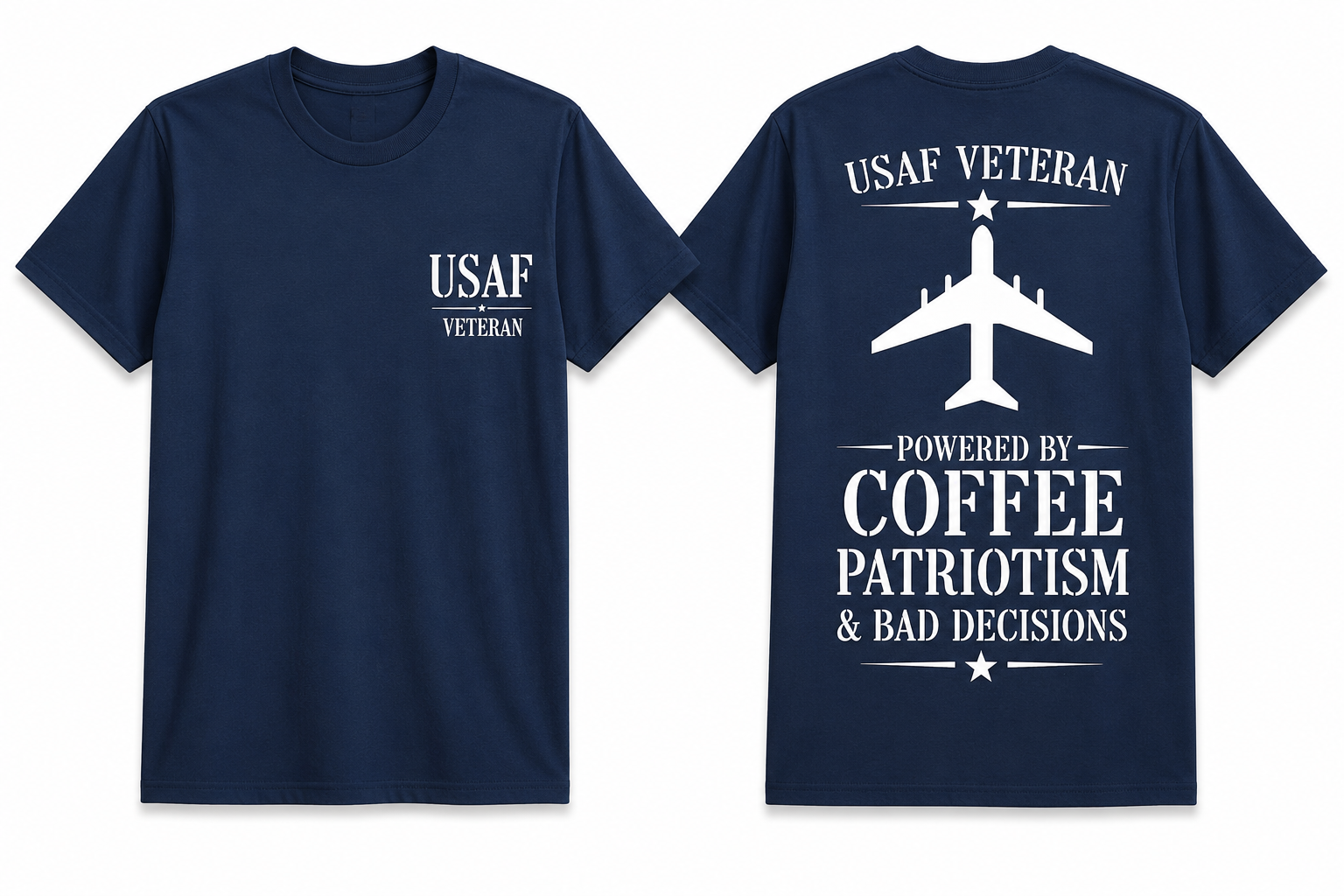 Custom vinyl t-shirt mockup front and back